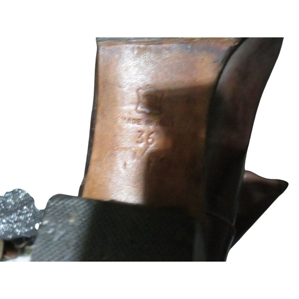 Vintage Celine Italian Leather Riding Boots in Cognac Brown Women's sz 6 Eur 36 - Picture 10 of 11
